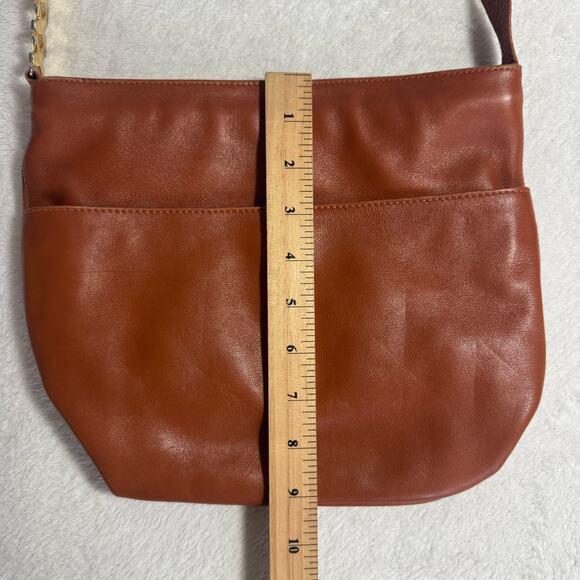 Paloma Picasso Vintage Tan/Brown Leather Bucket Shoulder Bag - Made in Italy - Picture 10 of 11